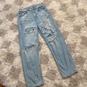 American Eagle Baggy highest waist Jean Distressed size womens 8